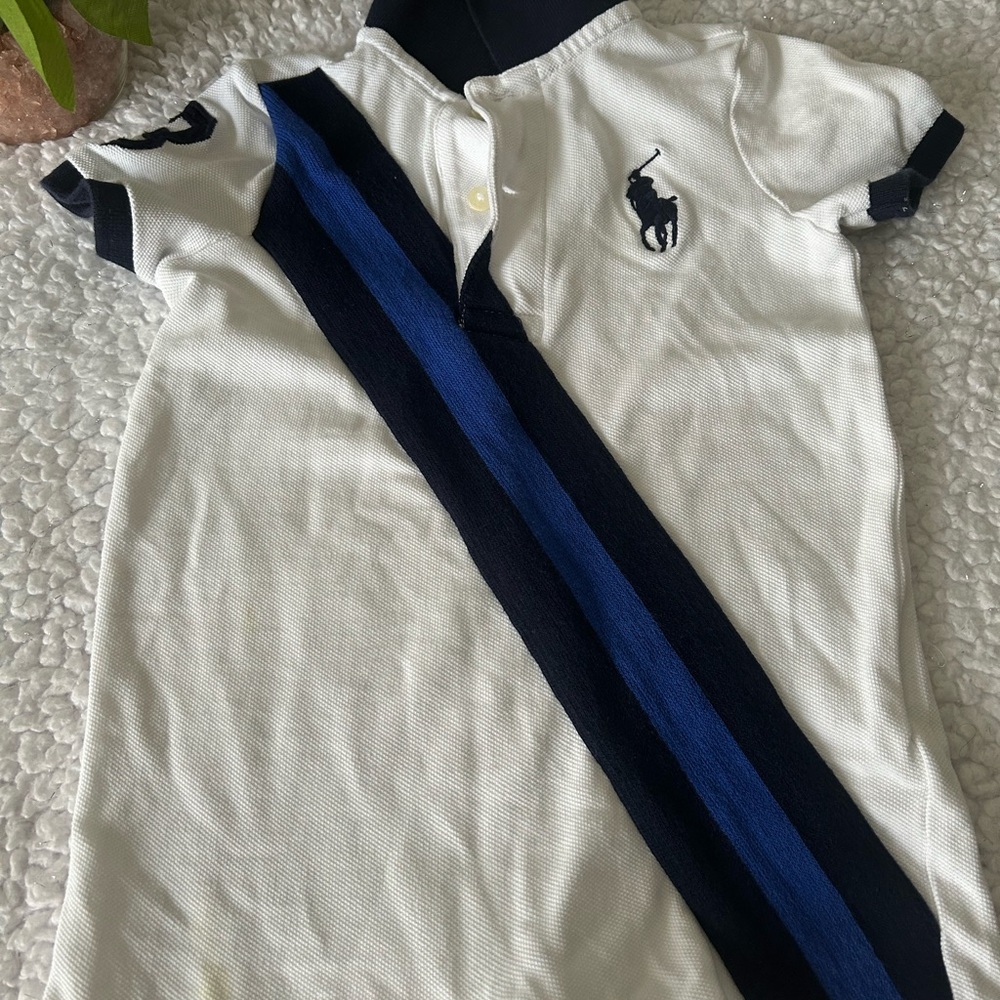 Polo by Ralph Lauren Kids White and Blue Striped Jumper